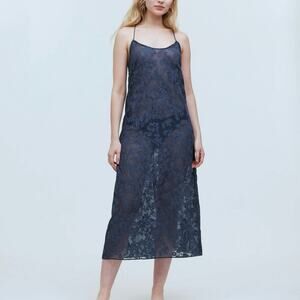 Madewell Floral Halter Cover-Up Midi Dress in Deep Shadow, Size Small, NWT